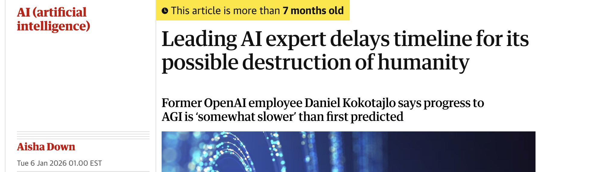 Guardian article headline and byline naming reporter Aisha Down